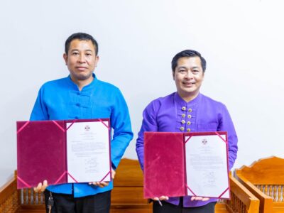 Read more about the article ลงบันทึกข้อตกลงความร่วมมือโครงการสถานศึกษาสีขาว ปลอดยาเสพติดเเละอบายมุขระหว่างผู้อำนวยการโรงเรียนบ้านสันวิไลกับนายกองค์การบริหารส่วนตำบลเวียงแก้ว
