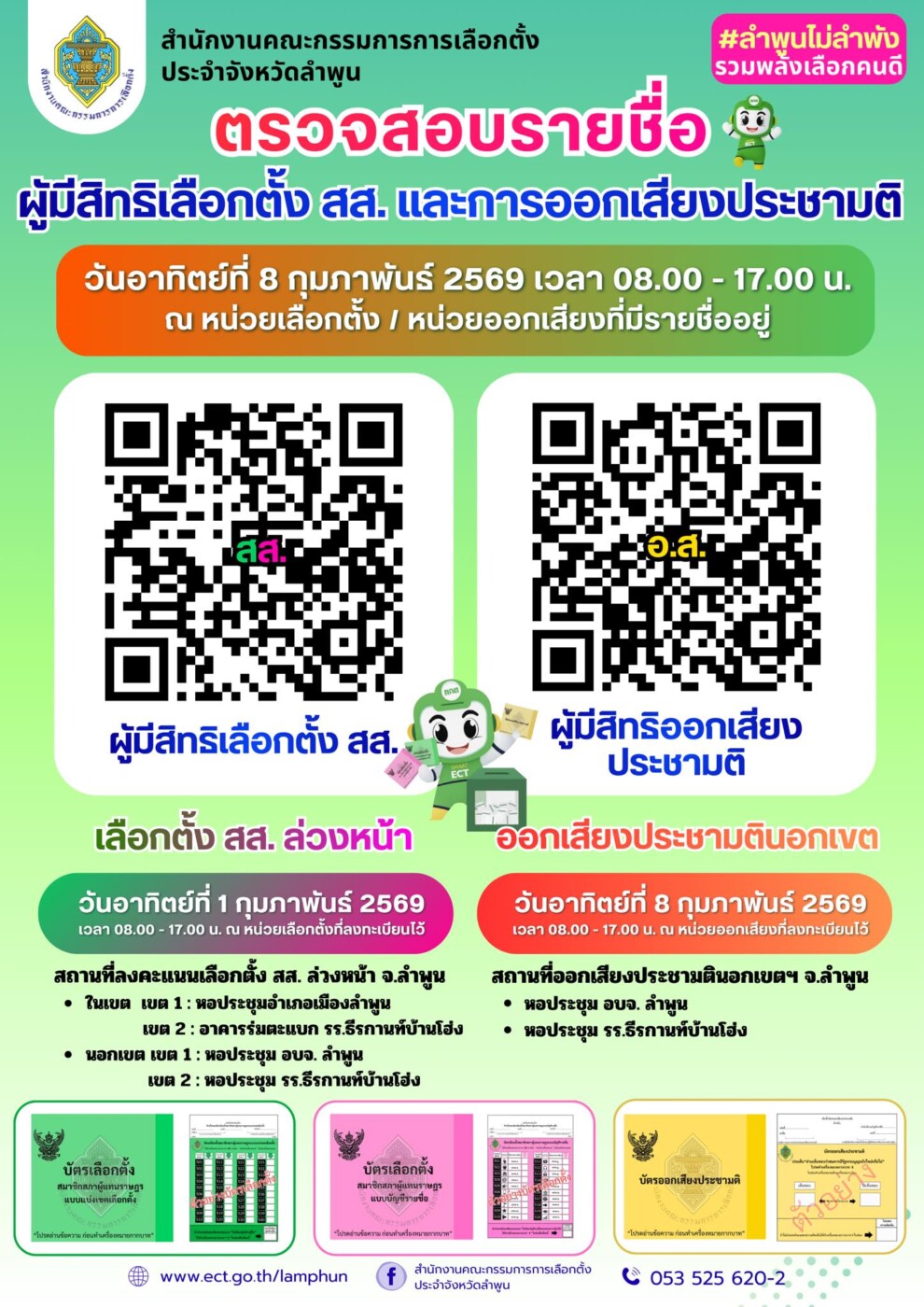 You are currently viewing ประชาสัมพันธ์เชิญชวนผู้มีสิทธิเลือกตั้ง และออกเสียงประชามติ ตรวจสอบสิทธิก่อนลงคะแนนเลือกตั้ง สส. และออกเสียงประชามติ
